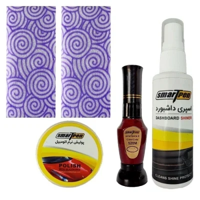 کیت قلم خشگیر بدنه خودرو قرمز اسمارت پن مدل 520M مجموعه 5عددی