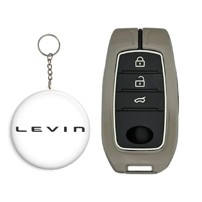 کاور ریموت و سوئیچ خودرو کالانیکس مدل COV-LEVIN02-10636 طرح فلزی مناسب برای تویوتا لوین به همراه جاسوئیچی