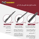 تیغه برف پاک کن ایکسسوری مدل هیبرید Hybrid Wiper مناسب برای تویوتا کرولا بسته 2 عددی - تصویر 2